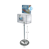 Azar Displays XL Lottery/Raffle Box, Pedestal Stand w/ Pocket -Lock&Key Clear 206325-CLR